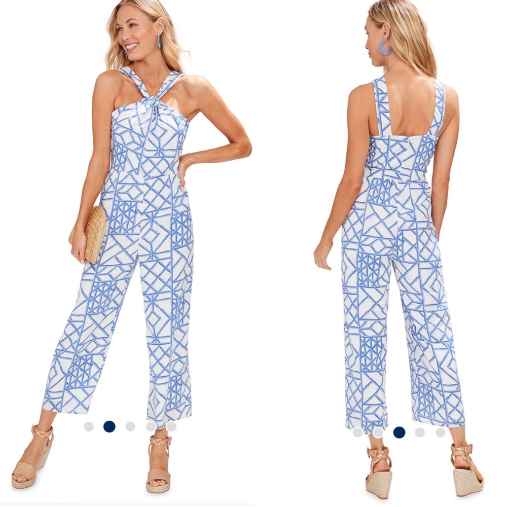 Vineyard Vines Bamboo Lattice Halter Jumpsuit NWOT